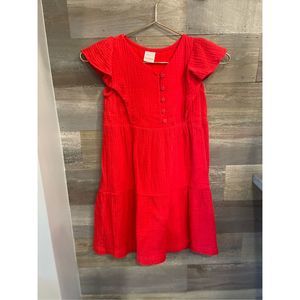 Hanna Andersson NWOT red lined cotton dress girls 6/7
